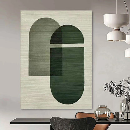 Green Geometric Art for Modern Home Office Breakout Zones DLZ0258