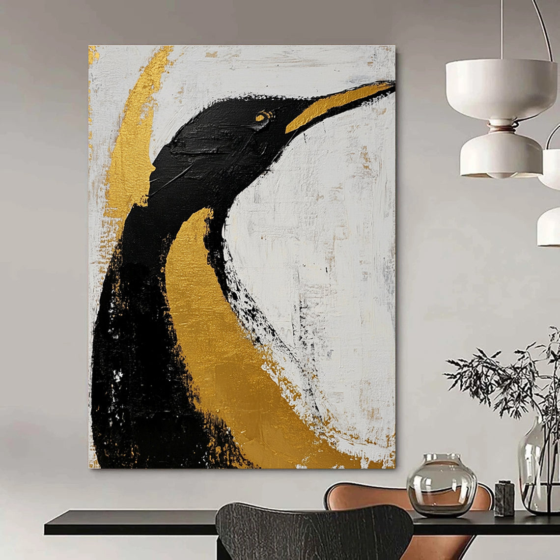 Chic Avian Art for Modern Living Room & Boutique Hotel STSC010