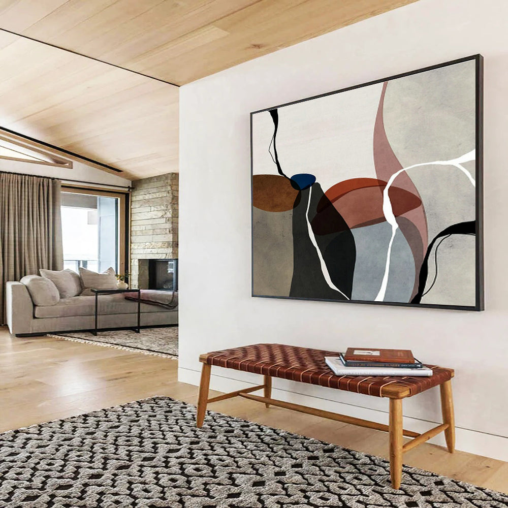 Curved Line Geometric Abstract Art for Artistic Studio DLZ2742