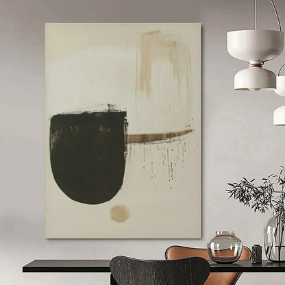 Black - Brown Minimalist Abstract Art for Industrial - Chic Loft & Art - Focused Library DLZ1832