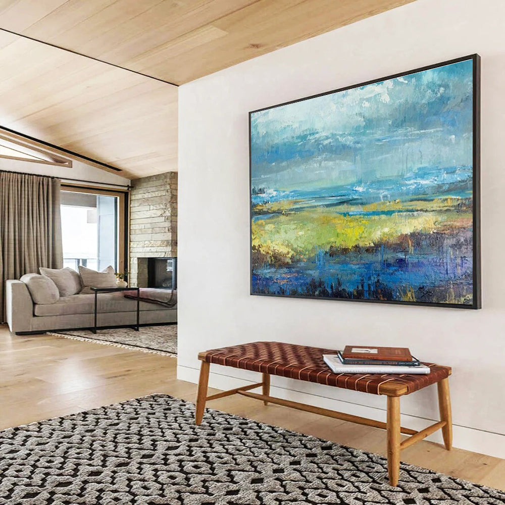 Abstract Landscape Art for Eco - Friendly Resort Lobbies DLZ2574