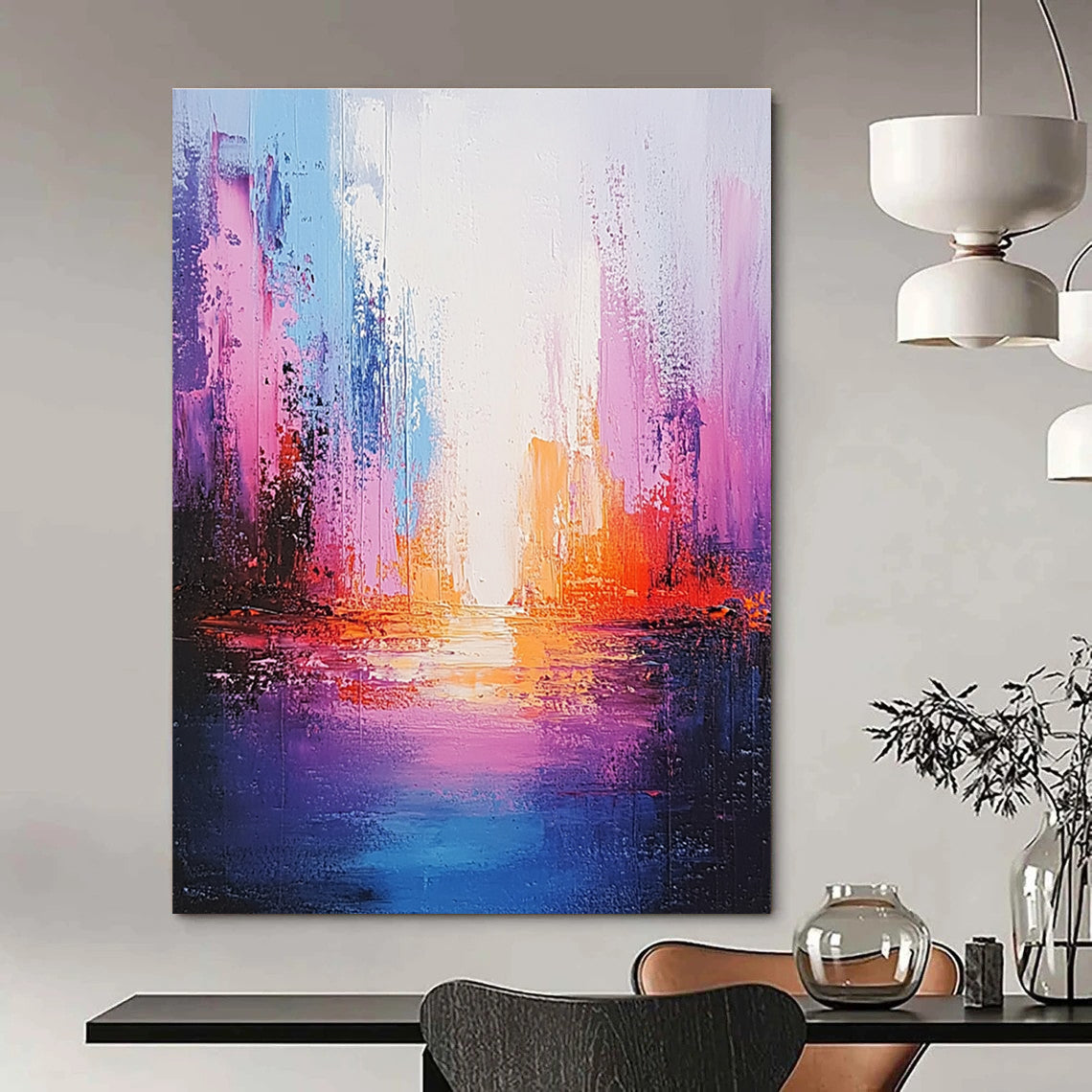 Colorful Abstract City Sunset for Creative Workplace & Art - Loving Lounge STSC264