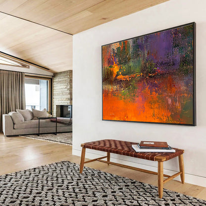 Colorful Forest Abstract Art for Nature - Lover’s Living Room & Eco - Friendly Café SC358
