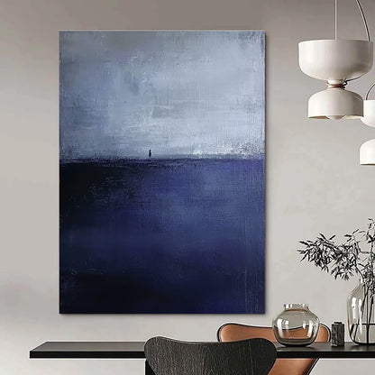 Solitary Figure at Sea Art for Coastal Home Library & Philosophical Retreat STSC1085