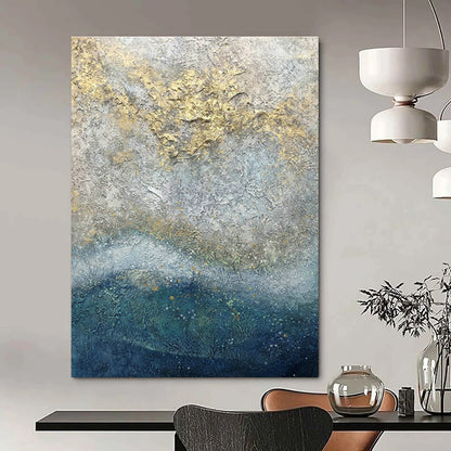 Gold - Gray Textured Sea Art for Luxury Yacht Club & Rooftop Sunset Bar DLZ0965