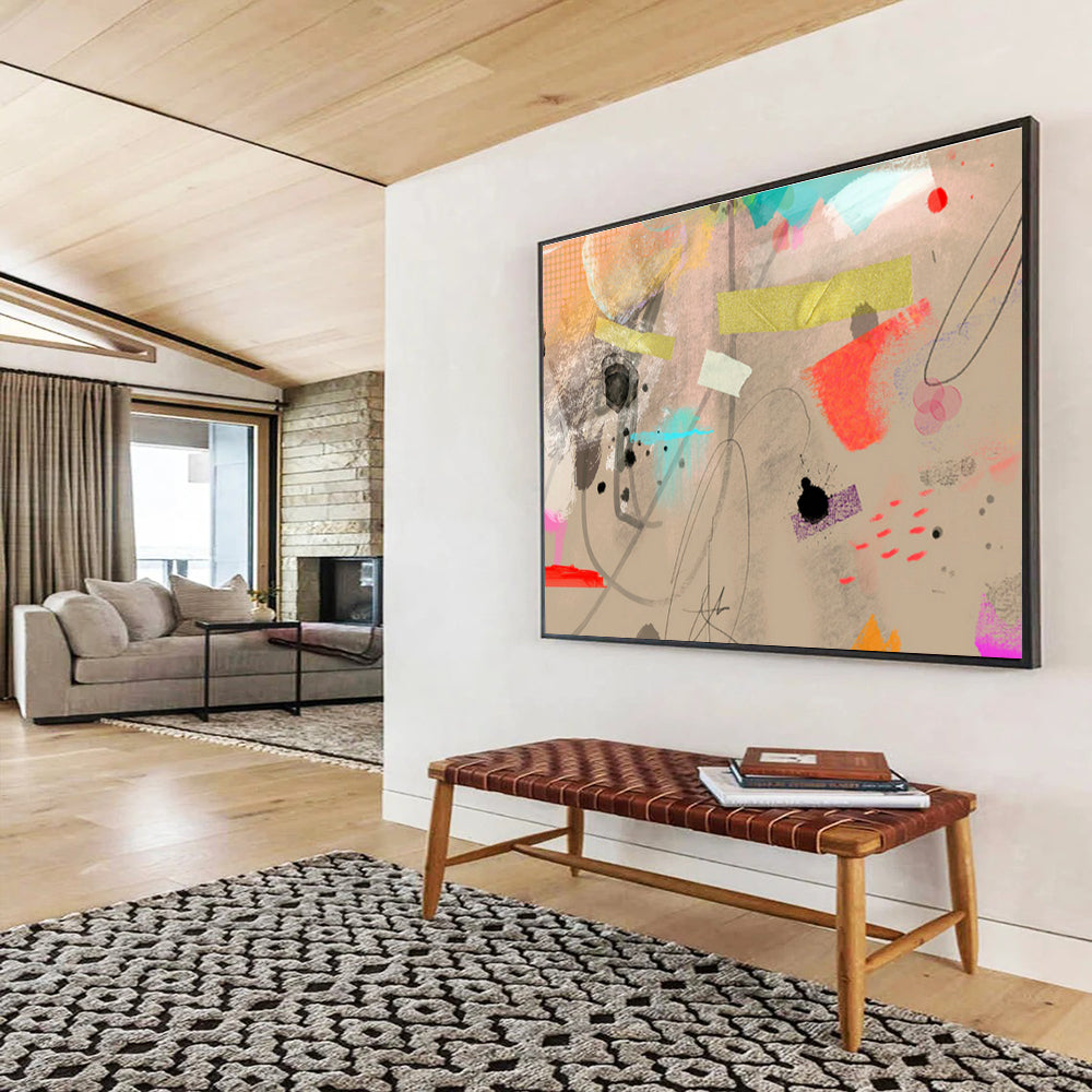 Colorful Splatter Abstract Art for Creative Art Studio Exteriors DLZ2588