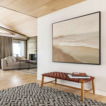 Light Brown Beach Landscape Art for Coastal Cottage DLZ2910