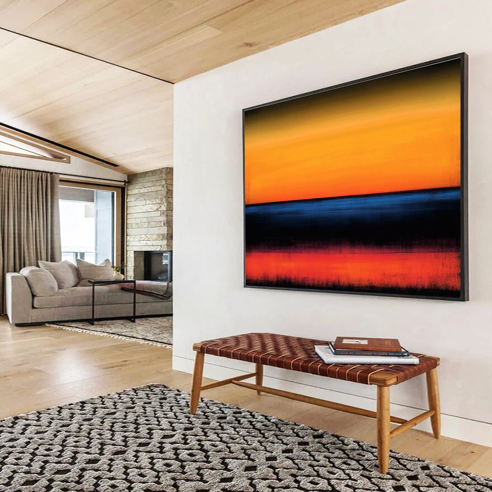 Vibrant Sunset Horizon Art for Beachfront Restaurant & Bold Living Room SC053
