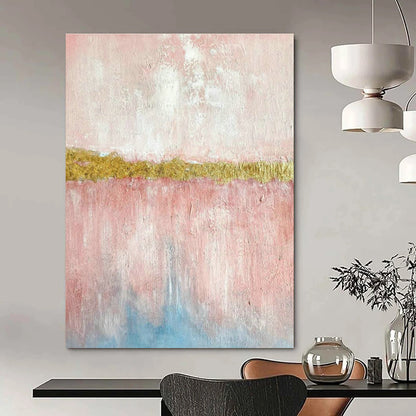 Pink - Gold - Blue Abstract Art for Bedroom & Entryway DLZ0300