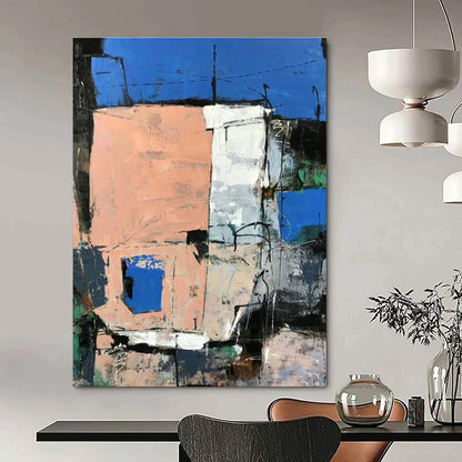 Architectural Color Block Abstract Art for Industrial - Chic Loft & Design - Focused Office DLZ0765