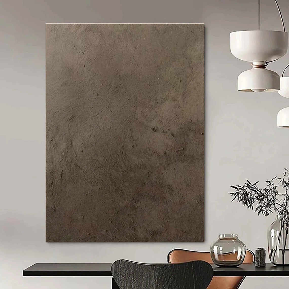 Dark Brown Solid Abstract Art for Rustic Home & Art Gallery DLZ1123