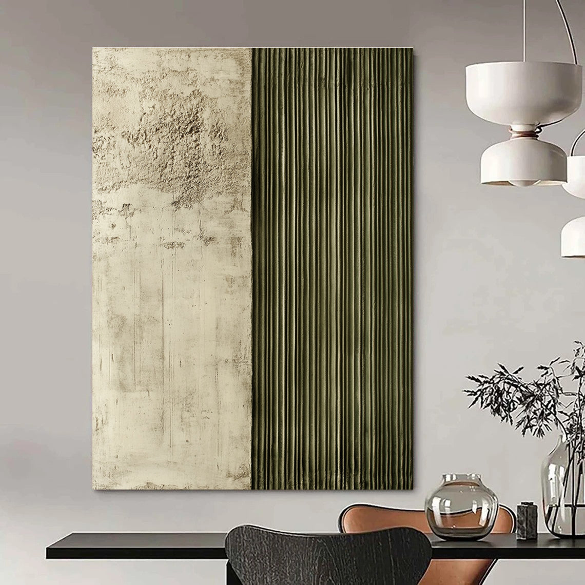 Textured Two - Tone Wall for Industrial - Chic Loft & Contemporary Art Studio STSC542