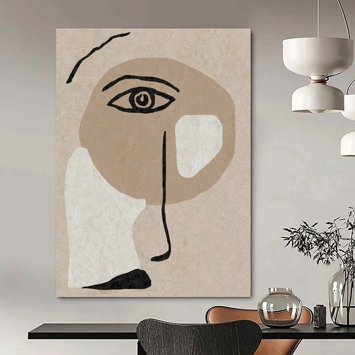 Abstract Face Art for Bohemian Café & Art - Inspired Bedroom DLZ2051