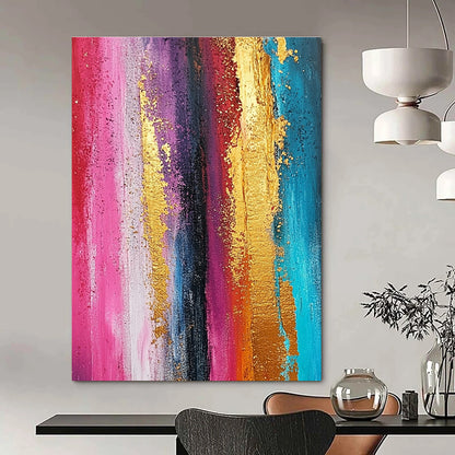 Colorful Gold - Striped Abstract Art for Boutique & Creative Studio STSC733