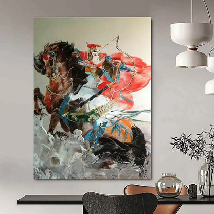 Dynamic Riding - Figure Abstract Art for Equestrian Club & Adventure - Themed Bar DLZ2289