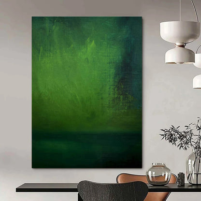 Deep Green Gradient Abstract Art for Home Library & Yoga Studio DLZ1195