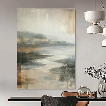 Gray - Brown Abstract Landscape Art for Industrial - Chic Loft & Nature - Lover’s Library DLZ1008