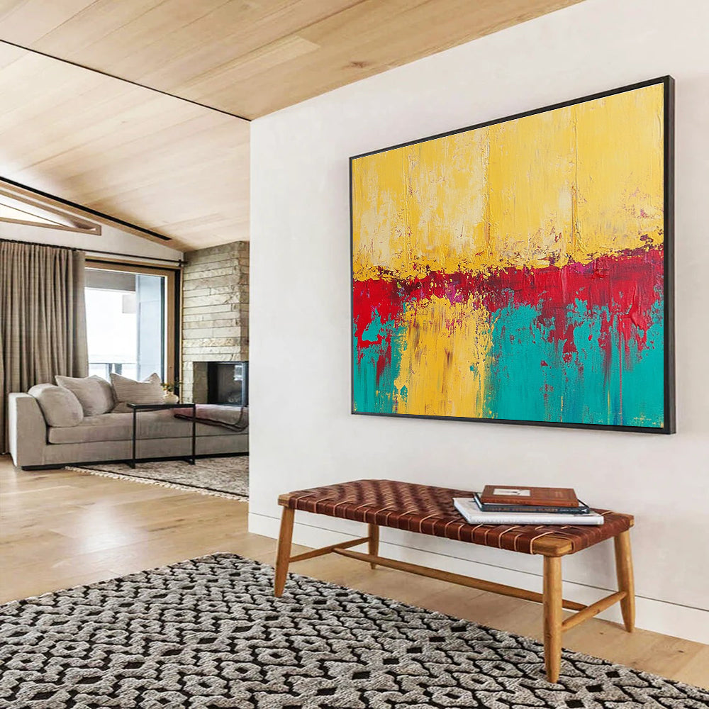 Color - Dripped Abstract Art for Bohemian - Style Living Room & Artistic Community Space SC269