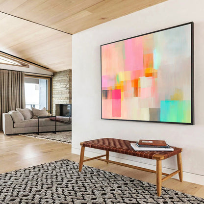Pastel Geometric Abstract Art for Feminine Boutique & Cozy Café SC302