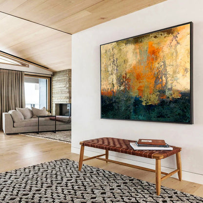 Orange - Yellow Hazy Abstract Art for Warm Living Area DLZ2762
