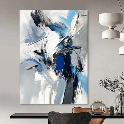 Blue & Gray Abstract Energy Art for Creative Studio & Lounge STSC717