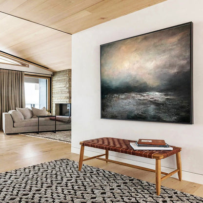 Dark Sea View Oil Painting for Industrial - Style Loft Office Spaces DLZ3153