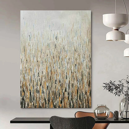 Gold - Blue Rain - like Abstract Art for Living Room & Dining Room DLZ0307