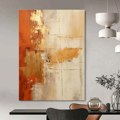 Orange - Gold Abstract Art for Luxury Hotel Lobby & Upscale Home Living Room DLZ1700