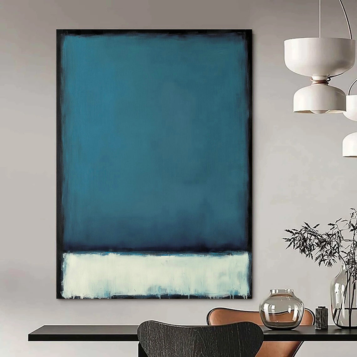 Blue - White Gradient Abstract Art for Bedroom & Meditation Room DLZ0459
