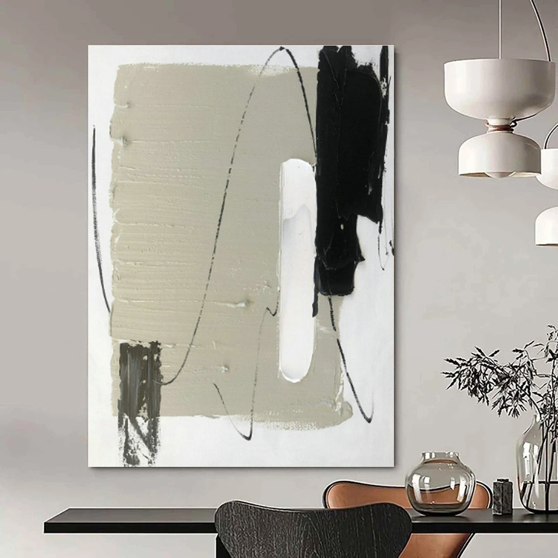 Minimalist Abstract Art for Scandinavian Bedroom & Contemporary Studio DLZ0812