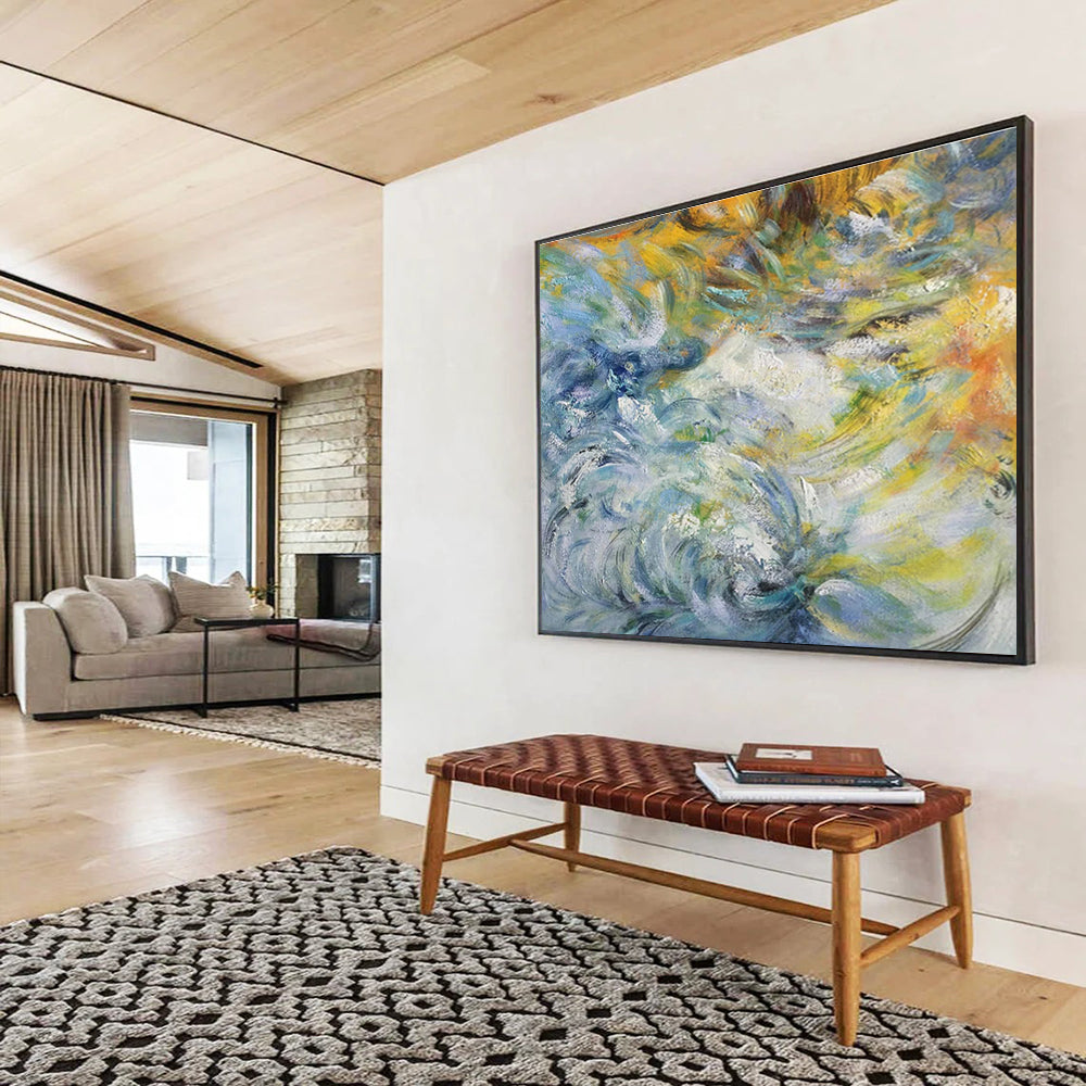 Impressionist Wave Painting for Coastal Home Nautical - Themed Living Rooms DLZ2675