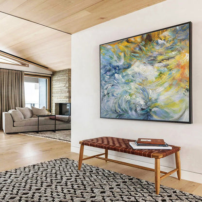 Impressionist Wave Painting for Coastal Home Nautical - Themed Living Rooms DLZ2675