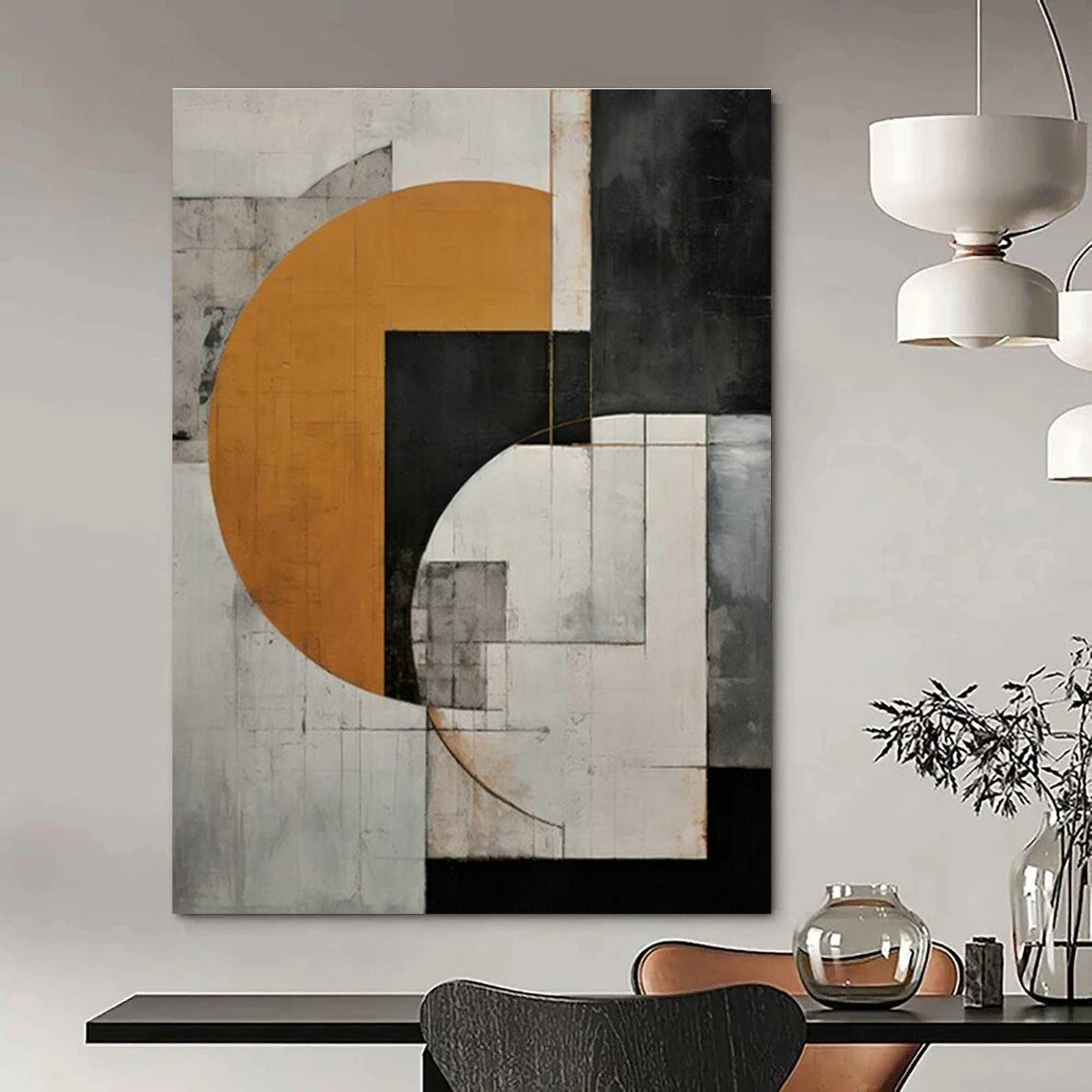 Circular Geometric Abstract Art for Contemporary Living Room & Design - Focused Studio DLZ2122
