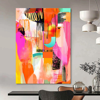Lively Colorful Abstract Art for Playroom & Creative Studio STSC046