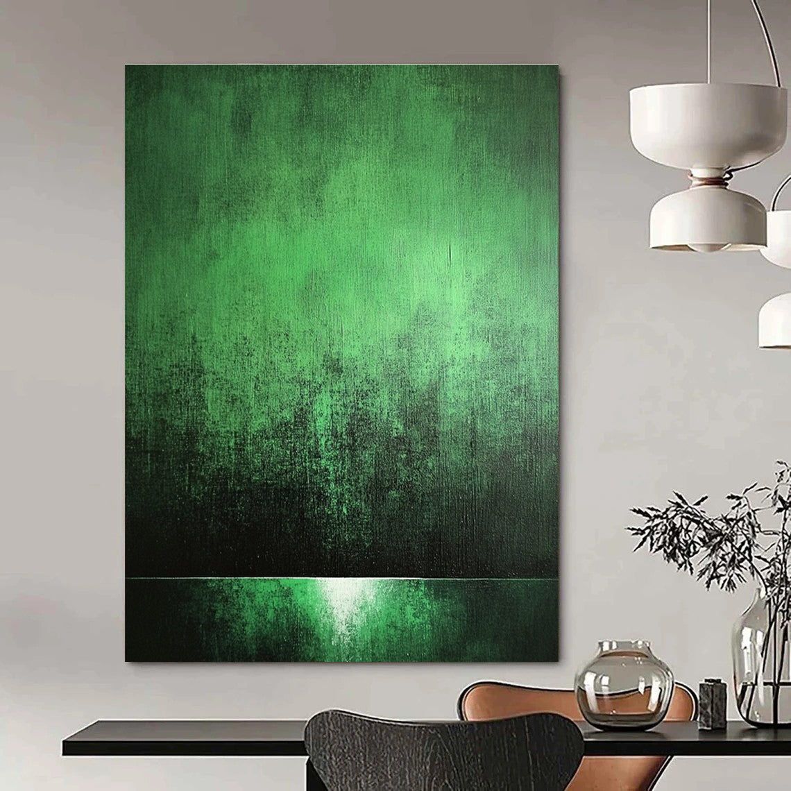 Gradient Green Abstract for Minimalist Home Bedroom & Nature - themed Art Café STSC1007