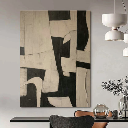Black - White Geometric Art for Industrial - Style Café Feature Walls DLZ0207