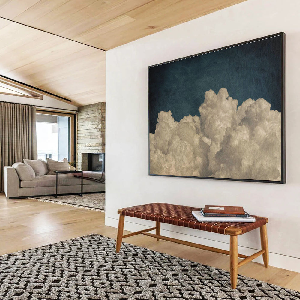 Vintage Cloud Oil Painting for Retro - Inspired Living Rooms DLZ2508