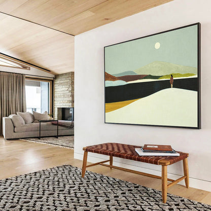 Moonlit Figure Landscape Art for Serene Bedroom Retreats DLZ3123