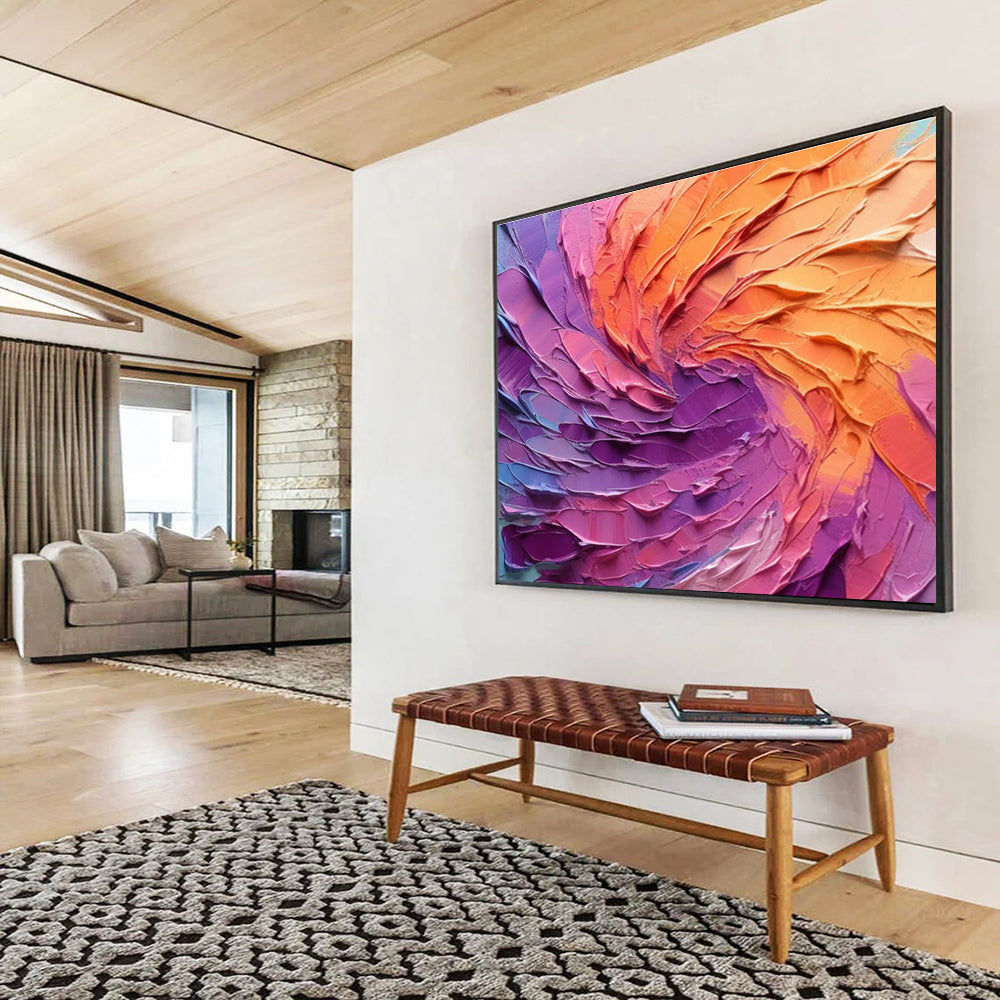 Pink - Purple - Orange Swirl Art for Modern Art Gallery Interactive Spaces DLZ3204