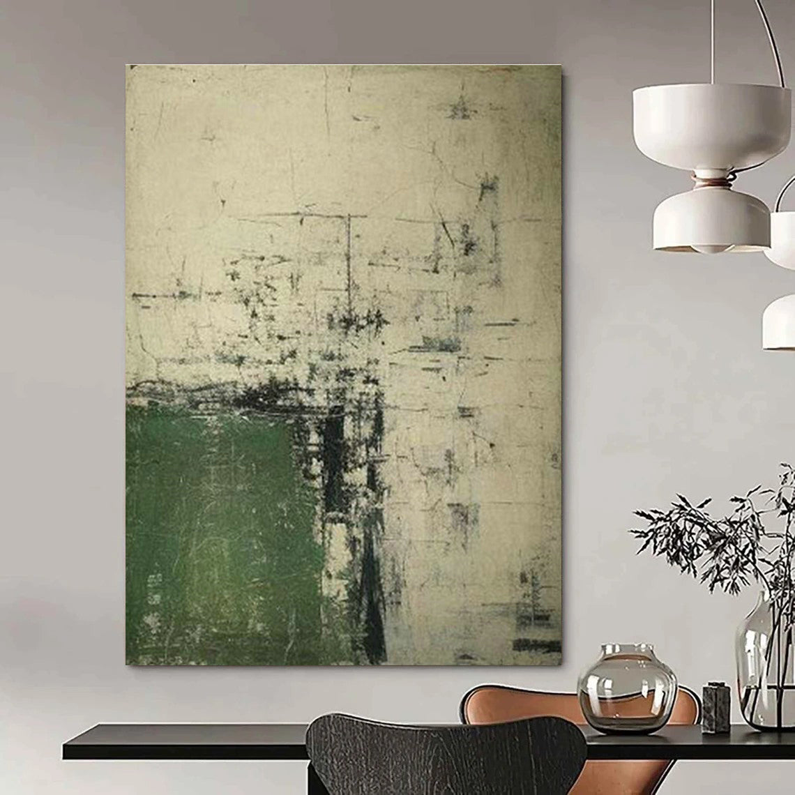 Minimalist Abstract Art for Scandinavian Home Office Focus Zones DLZ0262