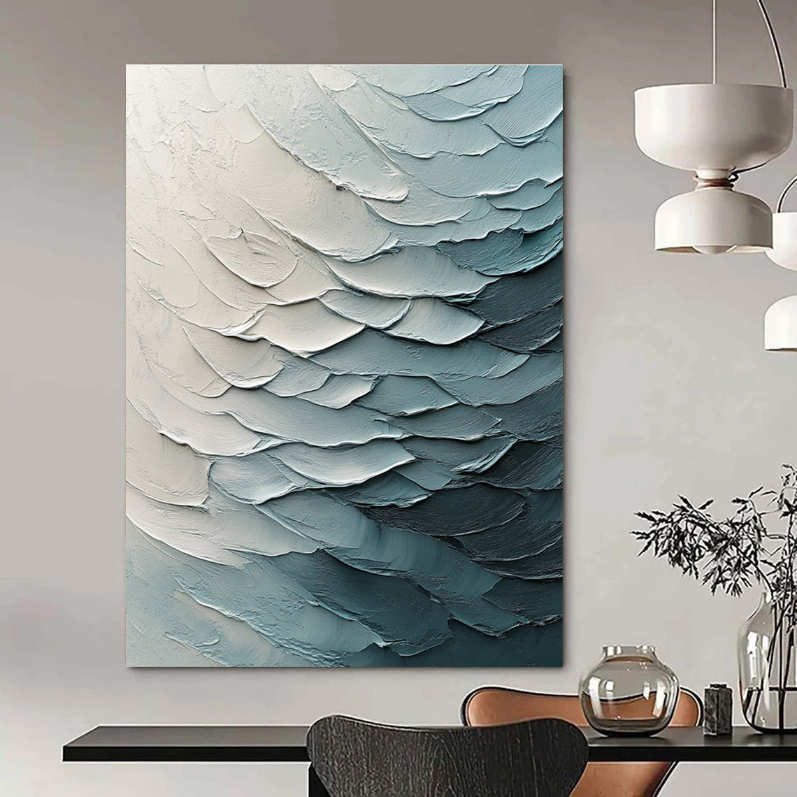 Textured Blue Layers for Modern Bathroom & Serene Home Office STSC204