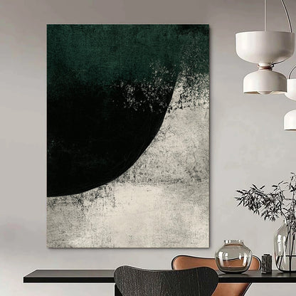 Dark Green and Black Abstract for Modern Art Studio & Dramatic Entryway STSC524