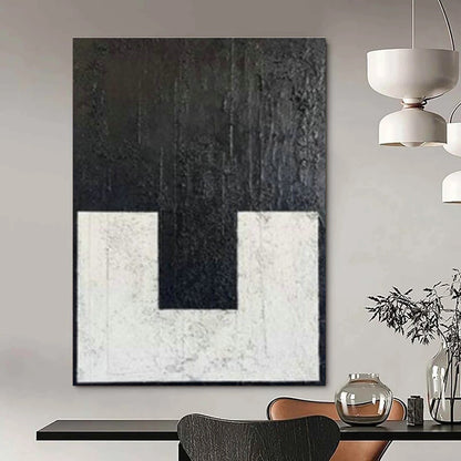 Black and White Geometric Abstract Art for Contemporary Office & Minimalist Showroom DLZ1979