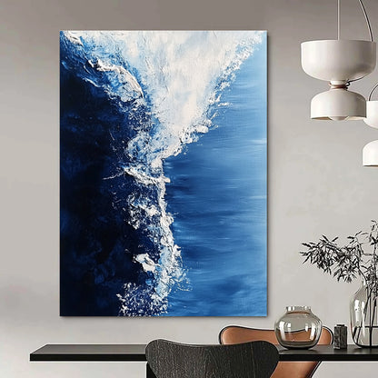 Textured Blue Ocean Waves for Nautical Restaurant & Coastal Home Office STSC348