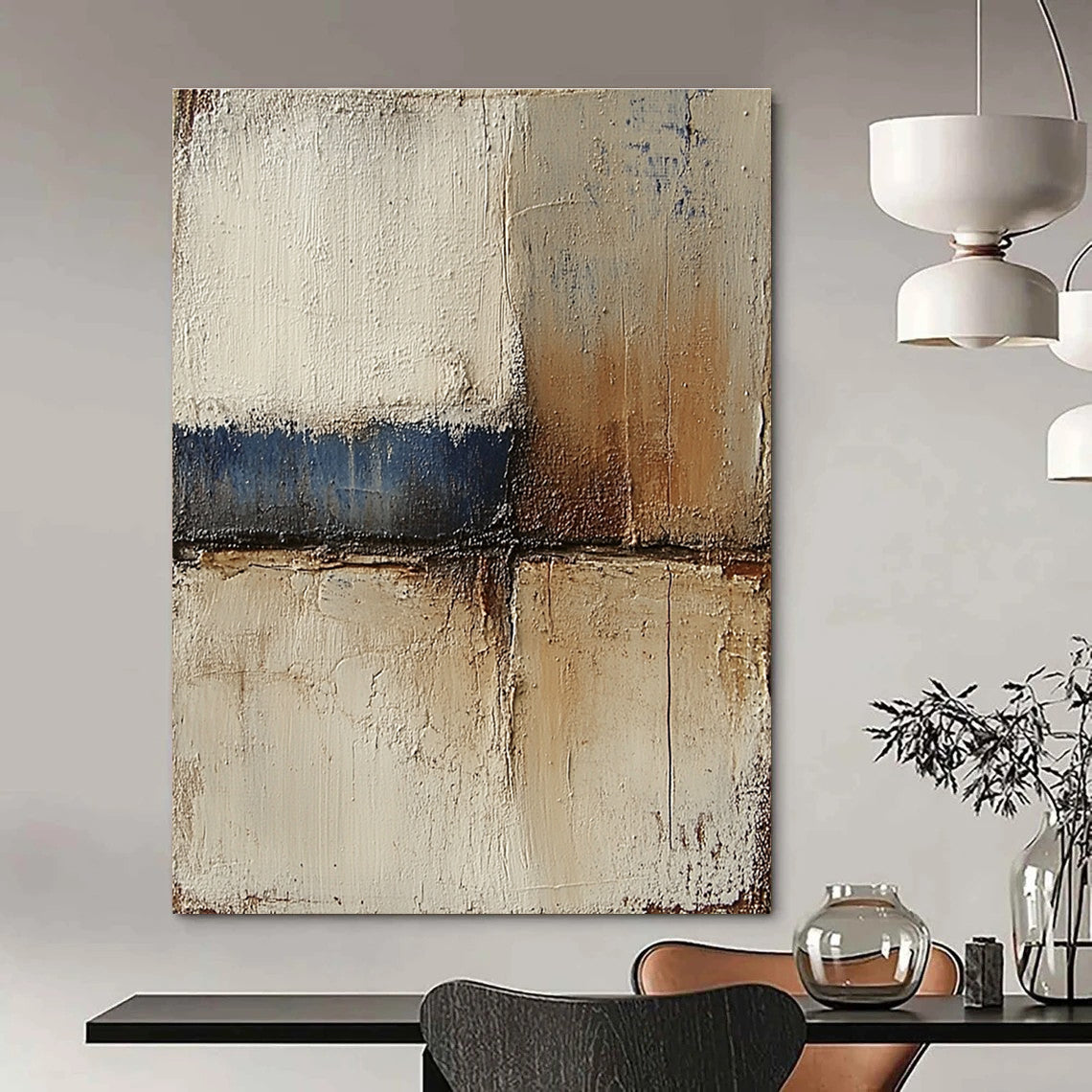 Artistic Textured Square Art for Creative Studio & Loft STSC079