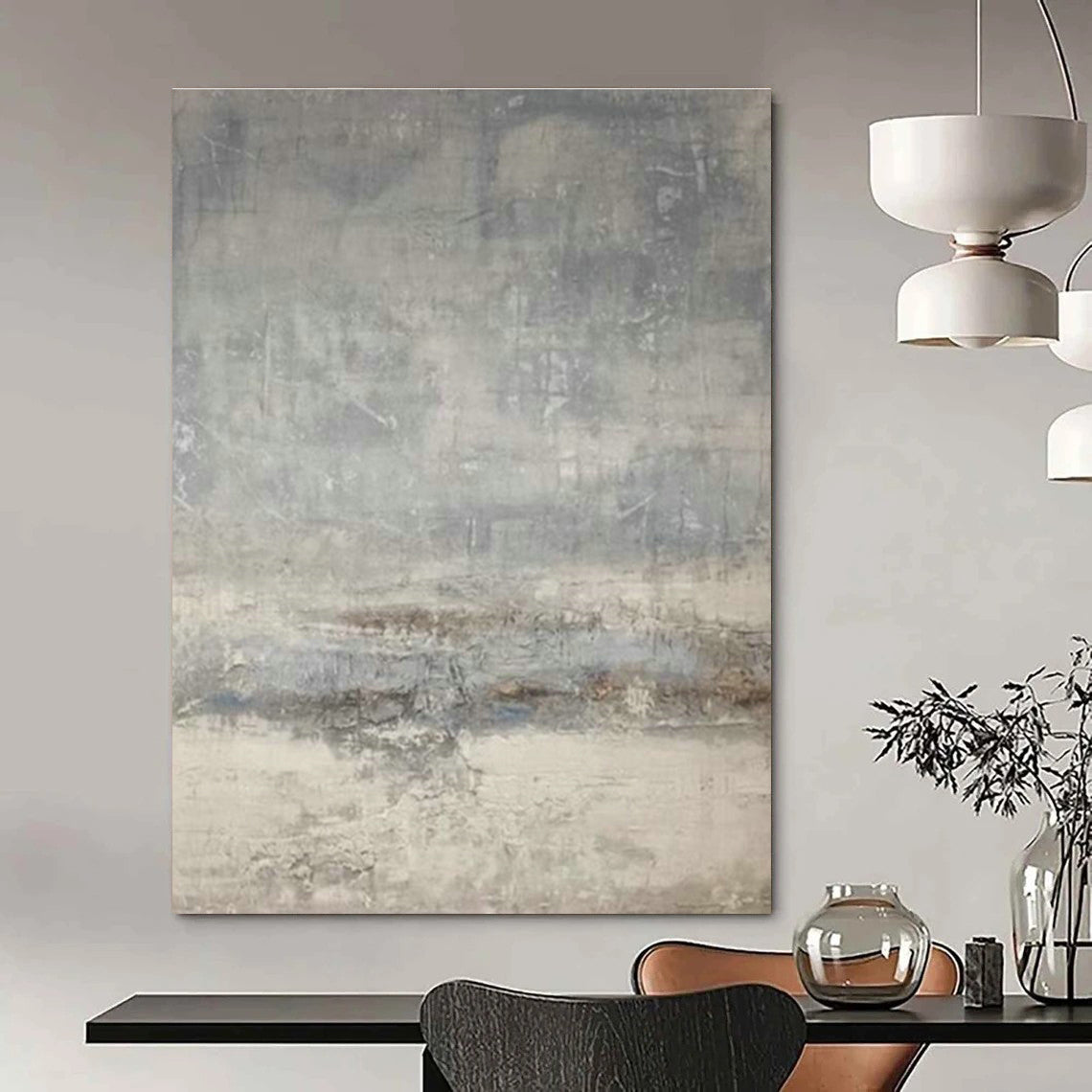 Gray - Toned Abstract Art for Contemporary Home Stairwells DLZ0199