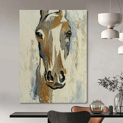Horse Head Painting for Equestrian Home Library & Art - Loving Living Room DLZ2103