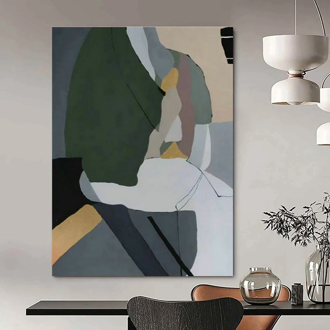 Geometric Color - Block Abstract Art for Living Room & Office DLZ0540
