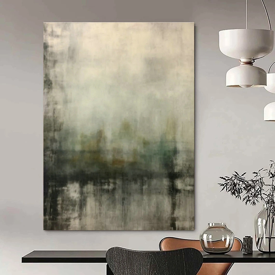 Hazy Cityscape Reflection Art for Rooftop Bar Terrace & Urban Loft Bedroom DLZ0841