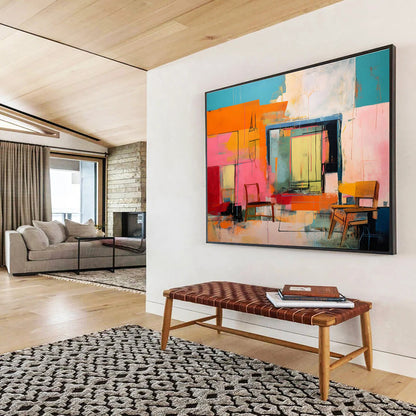 Colorful Spatial Abstract for Modern Living Room DLZ3023